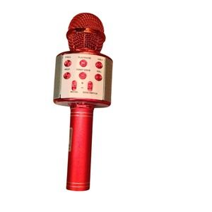 Wireless Bluetooth Karaoke Microphone Red Handheld Speaker WS-858 Style